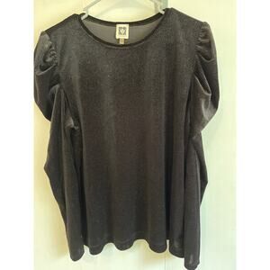 Women's Anne Klein Black sparkling evening blouse XL